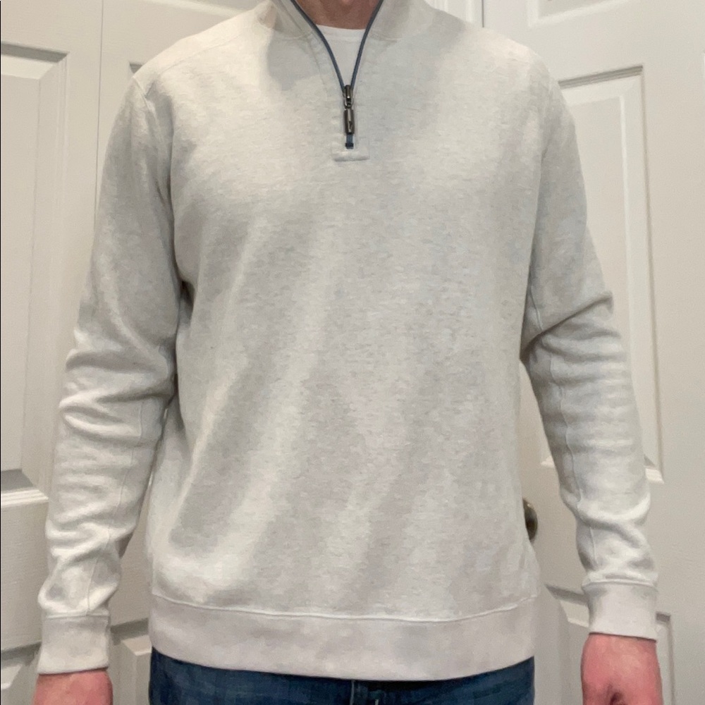 Tommy Bahama Mens 1/4 Zip Reversible Long Sleeve Sweater Large